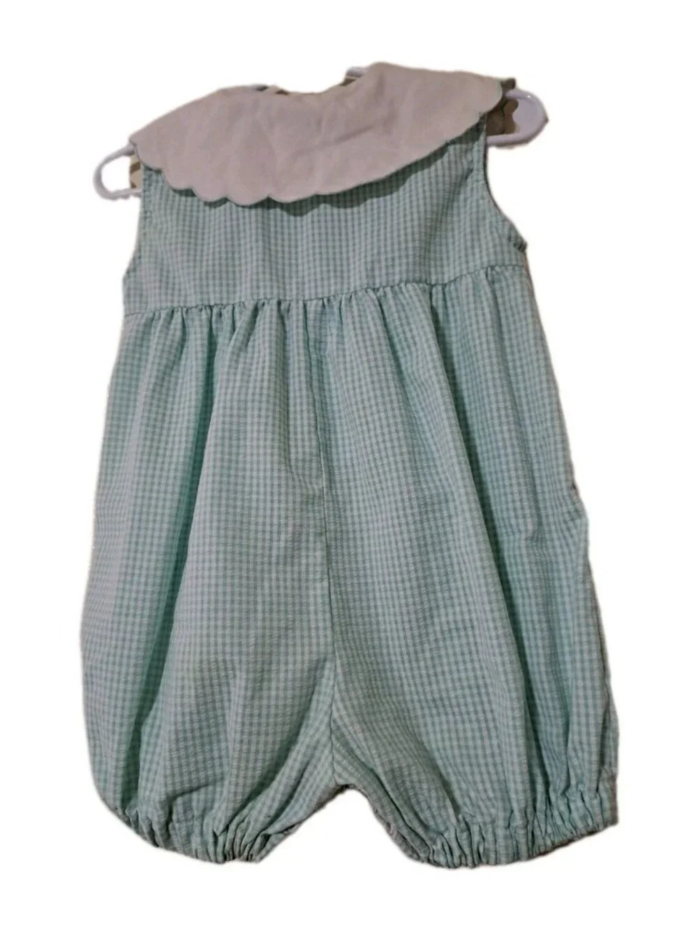 House of Hatten Vintage Romper‎ Girls 18-24mth Green Gingham Bear